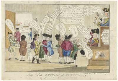 Caricature des Anglais à Saint-Eustache, 1781 - Anonymous