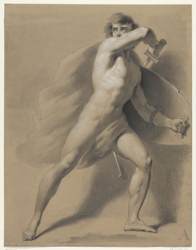 Homme nu debout, en guerrier - Anonymous
