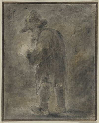 Homme debout avec chapeau - Anonymous