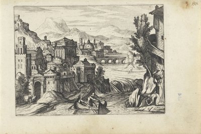 Ville sur une rivière - Anonymous