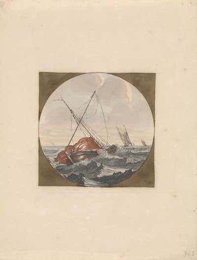 Affalage de la voile Navires en mer (série B) (titre de la série) - Anonymous