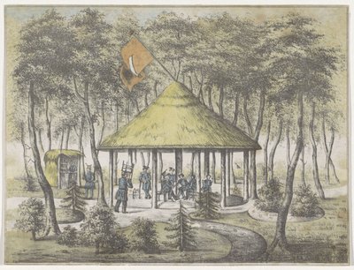 Temple et jardin à Boekel, 1831 - Anonymous