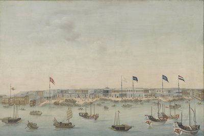 Trois vues de la rivière des Perles : Canton, Macao, Whampoa - Anonymous