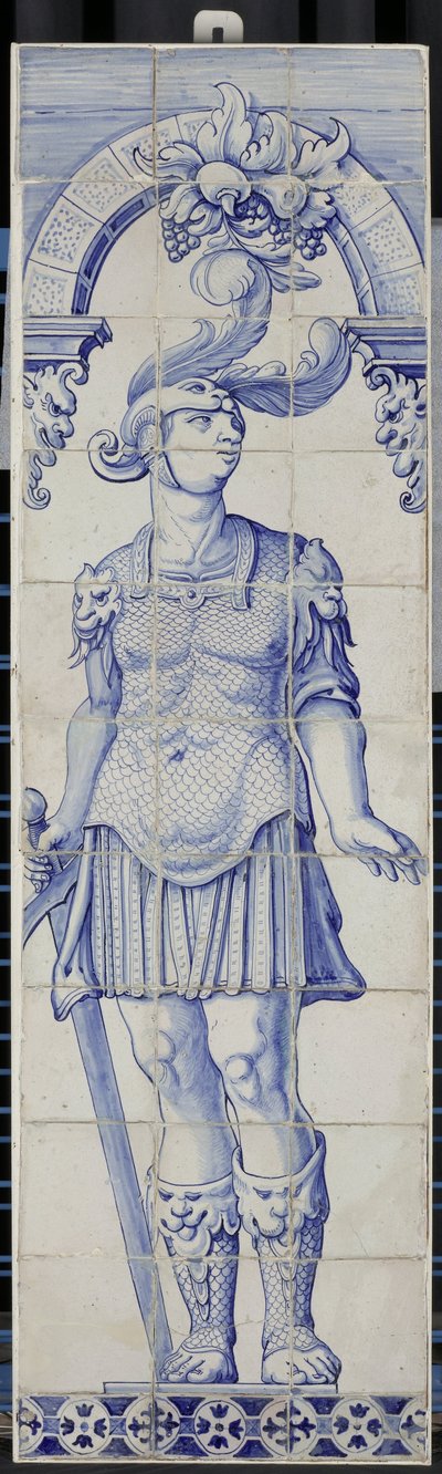 Tableau de carreaux avec un héros romain - Anonymous