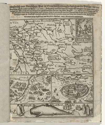 Page de titre du pamphlet : Baleine de Berckhey échouée en 1598 - Anonymous