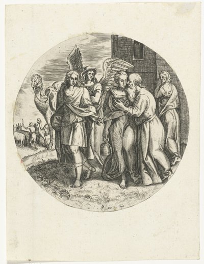 Tobias et Sara prennent congé de Raguel et sa femme - Anonymous