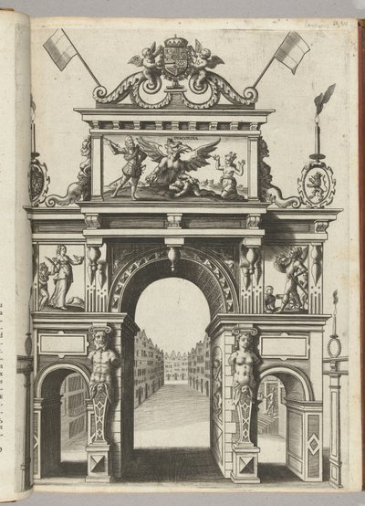 Arc de triomphe avec Ernst sauvant la Belgique de la Discorde, 1594 - Anonymous