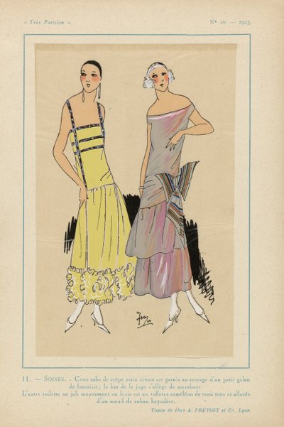 Très Parisien, 1923, No 10: 11. - SOIRÉE. - Cette robe de crêpe... - Anonymous