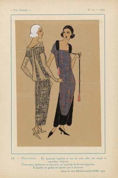 Très Parisien, 1923, No 10: DISCUSSION. - En marocain imprimé - Anonymous