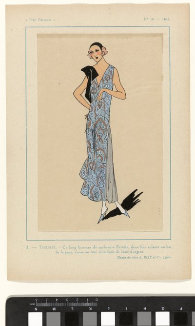 Très Parisien, 1923, No 10: 3.- TIMIDITÉ. - Ce long fourreau... - Anonymous