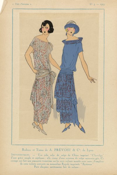 Très Parisien, 1923, No. 3: Rubans et Tissus de A. PRÉVOST...SENTIMENTALES... - Anonymous
