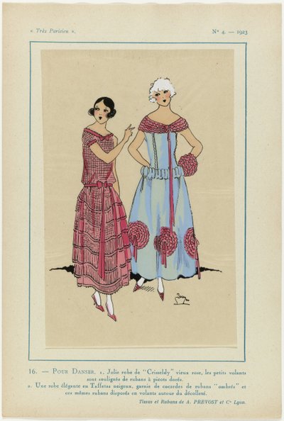 Très Parisien, 1923, No. 4: 16. - POUR DANSER. 1. Jolie robe de Crisseldy... - Anonymous