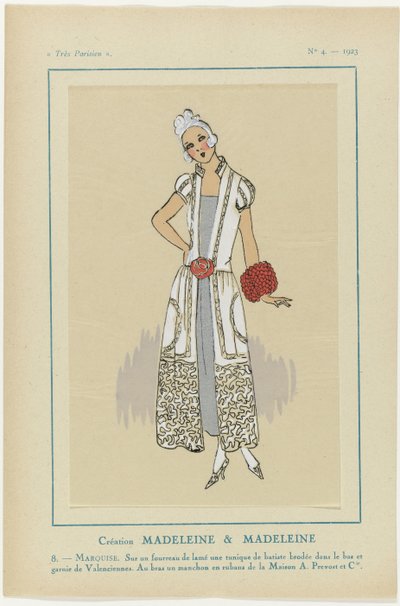 Très Parisien, 1923, No. 4: 8. - MARQUISE. Sur un fourreau... - Anonymous