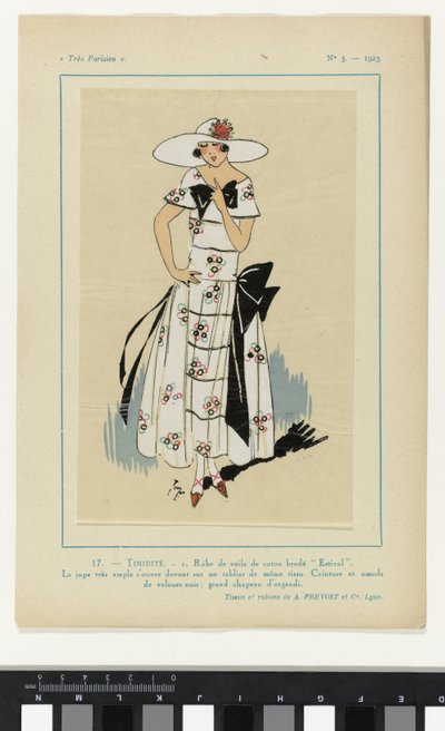 Très Parisien, 1923, No 5: 17.- TIMIDITÉ. - 1. Robe de voile - Anonymous