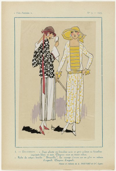 Très Parisien, 1923, No 5: 1. - EXCURSION. - 1. Jupe plissée - Anonymous