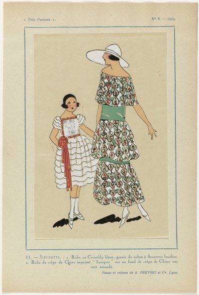 Très Parisien, 1923, No 6: SOEURETTE. - Robe en Crisseldy blanc - Anonymous