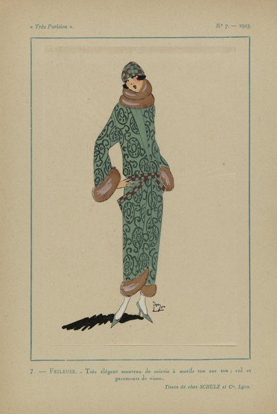 Très Parisien, 1923, No 7: 7. - FRILEUSE. - Très élégant manteau... - Anonymous