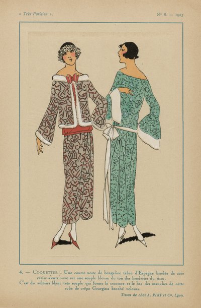 Très Parisien, 1923, No 8: 4. - COQUETTES. / Une courte veste... - Anonymous