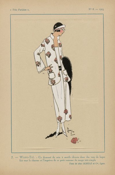 Très Parisien, 1923, No 8: 7.- WANG-TAÏ. - Ce damassé de soie... - Anonymous