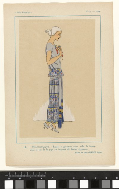 Très Parisien, 1923, No 9 : 14.- MÉLANCOLIQUE. - Simple et gracieuse... - Anonymous