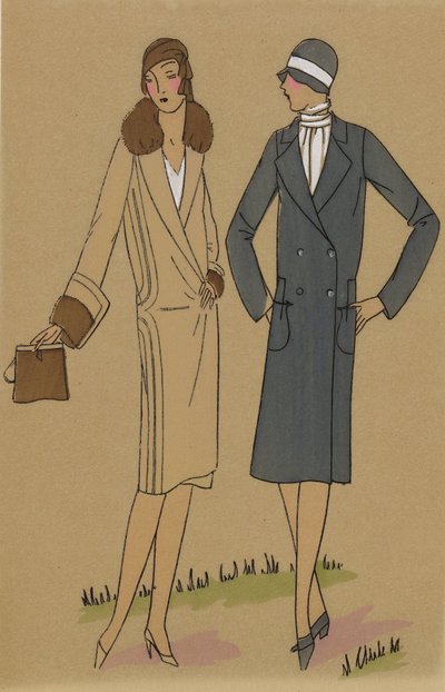 Très Parisien, 1928, No 6: Créations BEER / 2.- MONDAINE - Élégant manteau... - Anonymous