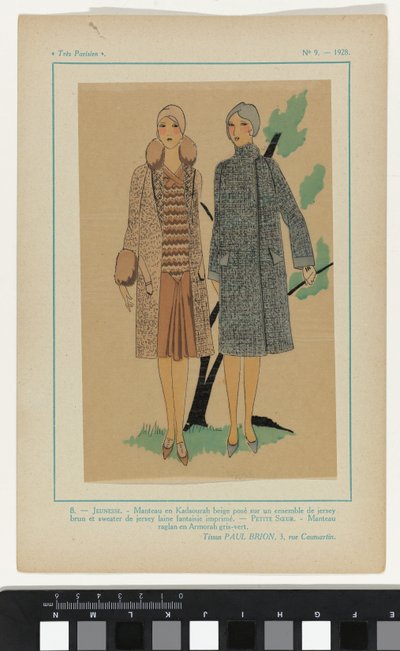 Très Parisien, 1928, No. 9: 8.- JEUNESSE. Manteau en Kadsourah - Anonymous