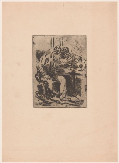 Deux hommes à une table de café - Anonymous