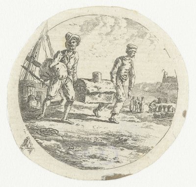Deux hommes avec une caisse - Anonymous
