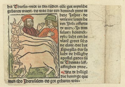 Deux hommes avec cinq vaches - Anonymous