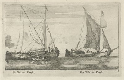 Deux navires : un kaag frison et un kaag gueldrois - Anonymous