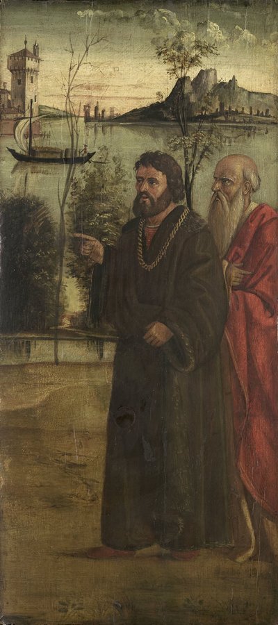 Deux hommes dans un paysage - Anonymous