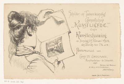 Invitation de la Société des Peintres et Dessinateurs Kunstliefde - Anonymous