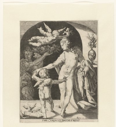 Vénus avec Amour et un faune - Anonymous