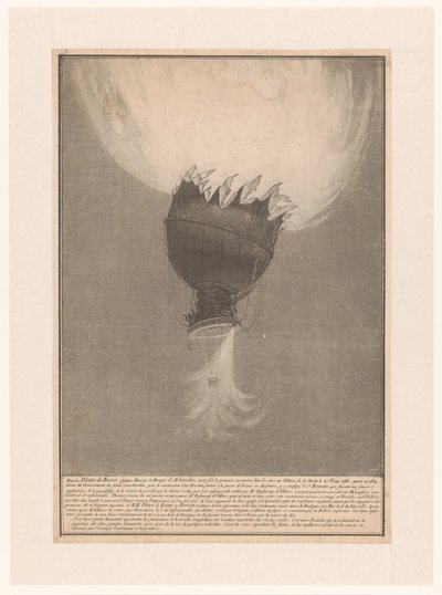 Accident du ballon de Pilatre de Rozier et Romain au-dessus de Boulogne, 15 juin 1785 - Anonymous