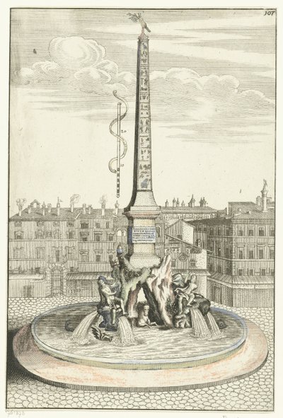 Fontaine des Quatre Fleuves (Architectura Curiosa Nova) - Anonymous