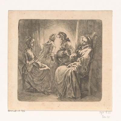 Quatre dames à la fenêtre - Anonymous