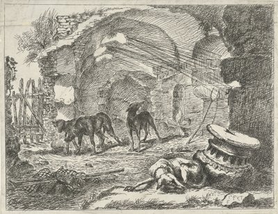 Quatre chiens près d