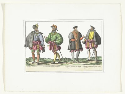 Quatre hommes habillés à la mode allemande, vers 1580 - Anonymous