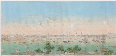 Vue de la rivière des Perles avec la ville de Canton - Anonymous