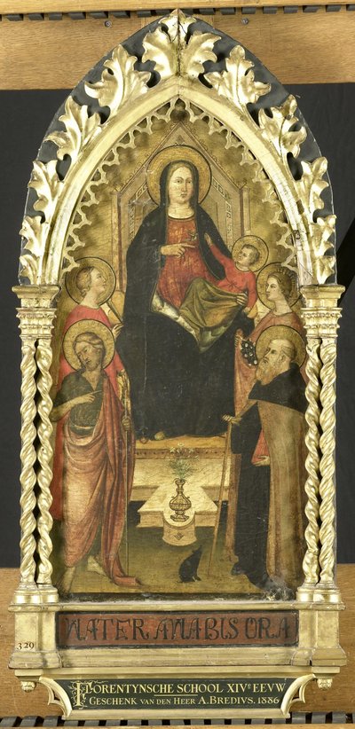 Vierge et Enfant en Trône avec Quatre Saints, Saints Jean-Baptiste, Antoine Abbé, Élisabeth de Hongrie, une Sainte Femme - Anonymous