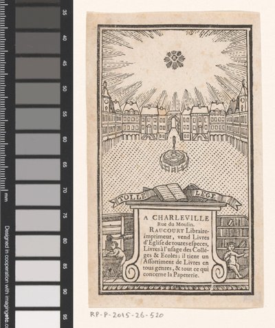 Carte de visite de Jean-Baptiste-François Raucourt, libraire et imprimeur à Charleville - Anonymous