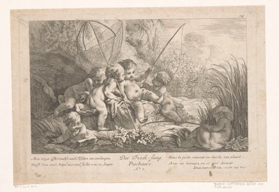 Putti pêchant Der Fisch-fang / Pescheurs (titre sur l