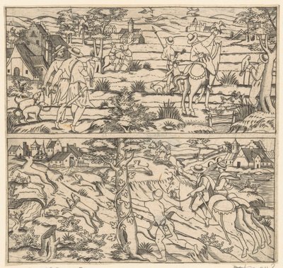 Chasse aux oiseaux et chasse aux cerfs - Anonymous