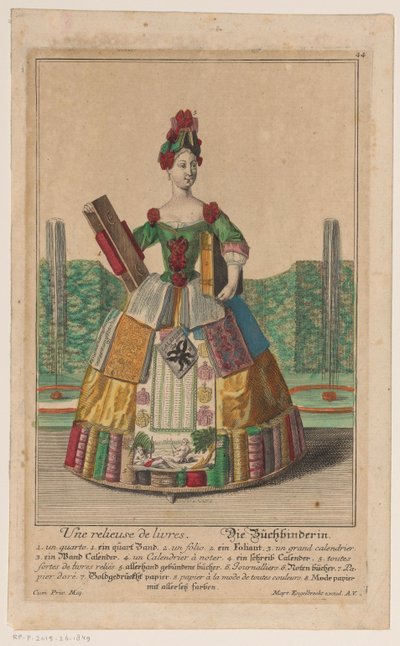 Femme avec un costume de livres - Anonymous