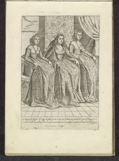 Femme du doge avec deux femmes - Anonymous