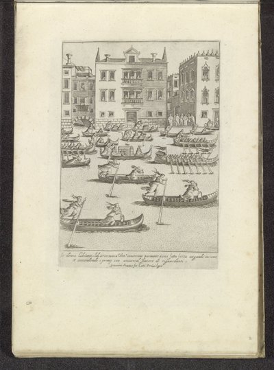 Course de gondoles et de bateaux à rames à Venise - Anonymous