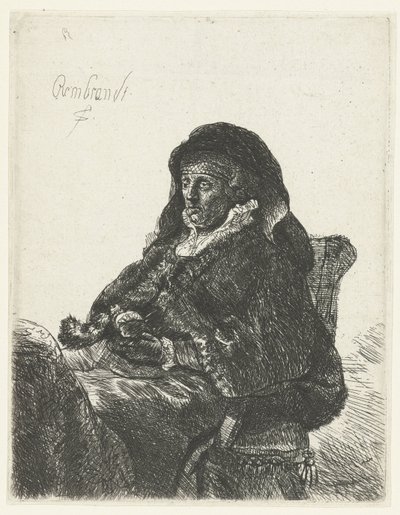 Veuve aux gants noirs (La mère de Rembrandt en veuve) - Anonymous