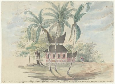 Maison de Radja Batipo, détruite et brûlée en punition pour sa rébellion en 1841 - Anonymous