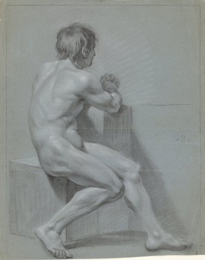 Homme nu assis, vers la droite - Anonymous