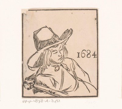 Homme assis avec un chapeau - Anonymous
